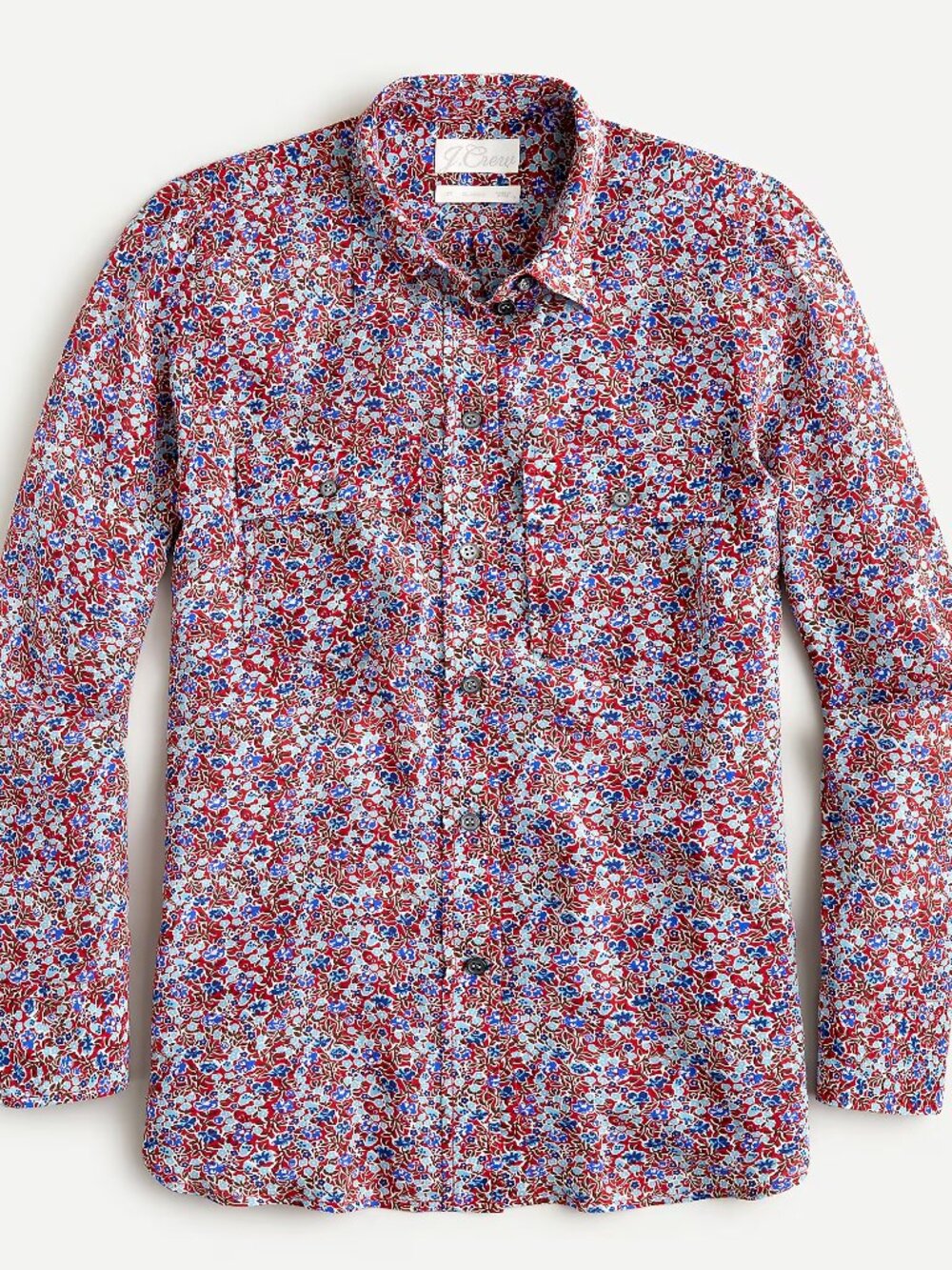 JCrew Classic-fit silk shirt in floral